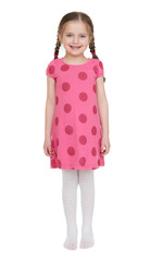 Girl child portrait in red dress