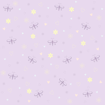 vector floral pattern on violet background