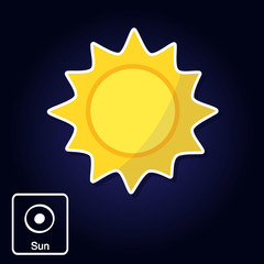 Stock vector icons with Sun and astrology symbol of planet for your design