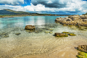 rocks in the water in Alghero
