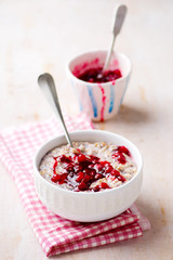 porridge with cranberry sauce