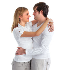 Young smiling couple.