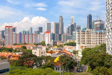 Zelfklevend Fotobehang Singapore Housing with City View © jpldesigns