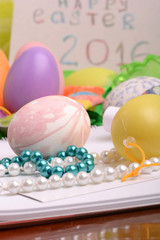 invitation card with easter eggs