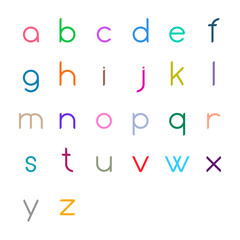 Colorful thin letters