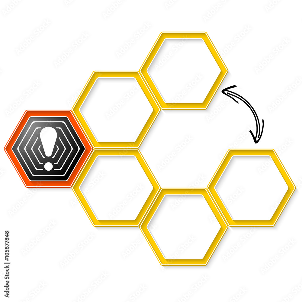 Poster vector hexagons for your text and exclamation mark