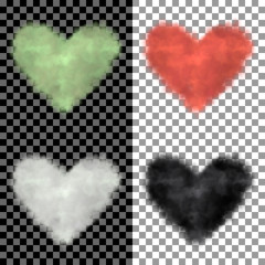 a cloud in the form of heart icon set on transparent background. Vector illustration.