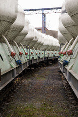 Naklejka premium freight cars lined up at the station