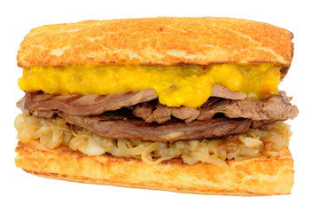 Fried Steak And Onion Sandwich