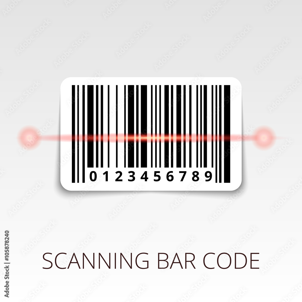 Poster sample bar code ready to scan. with shadow sticker