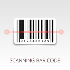 sample bar code ready to scan. with shadow sticker