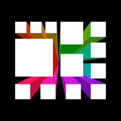 Abstract geometric 3d object. Vector illustration.