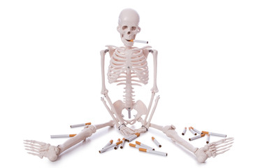 Antismoking concept with cigarettes and skull
