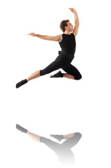Young dancer isolated on the white