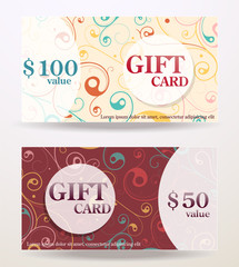 Naklejka premium Gift card design with value