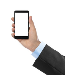 Hand with smartphone