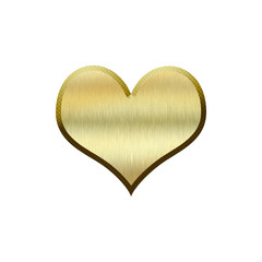 Metal badge in form of heart.