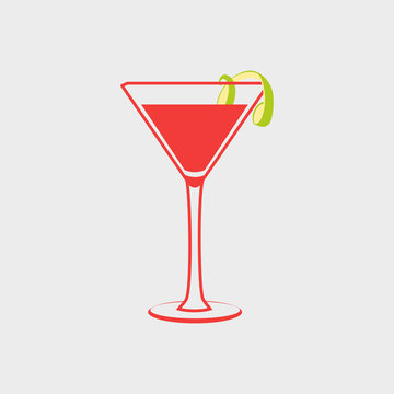 cocktail cosmopolitan glass design, logo