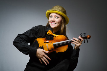 Woman in musical art concept