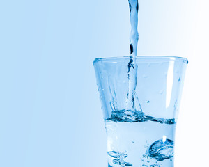 Water splash in glass