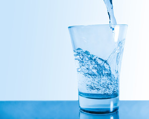 Water splash in glass