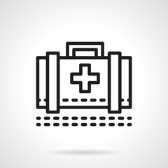 Medical case black line vector icon