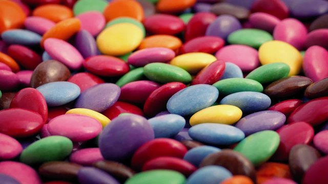 Colorful Chocolate Candies Rotating