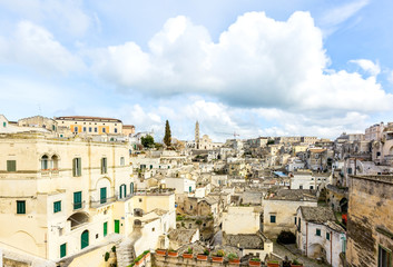 Old buildings and houses of Matera town, Italy 
