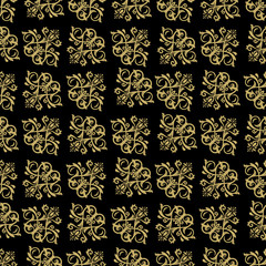 Oriental vector classic nice golden ornament. Seamless abstract background