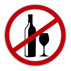 No alcohol allowed sign, vector illustration