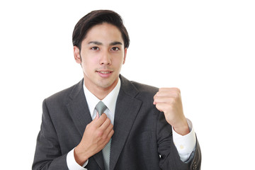 ガッツポーズのビジネスマン