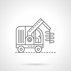 Unloading grains flat thin line vector icon