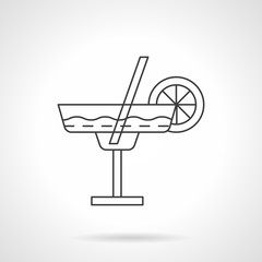 Margarita cocktail flat thin line vector icon