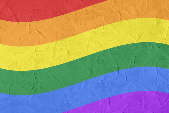 Gay and LGBT rainbow flag.