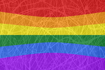 Gay and LGBT rainbow flag, Handmade. Textured, made with acrylic