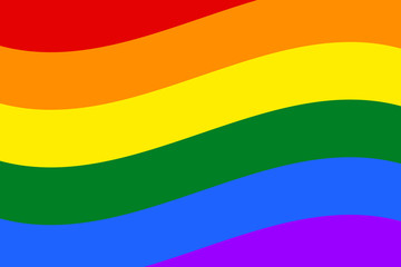 Gay and  LGBT flag. Gay culture symbol. Handmade. Waves