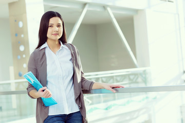 Attractive woman in office building