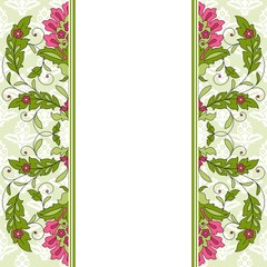 Invitation card with floral ornament.