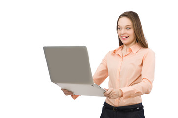 Naklejka premium Pretty office manager isolated on white