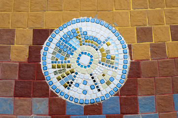 Art mosaic glass on the wall