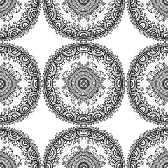 Vector round mandala in childish style.
