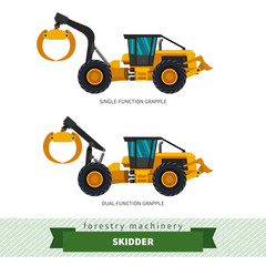 Grapple skidder forestry vehicle