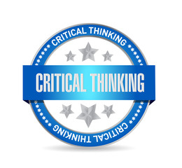 Critical Thinking seal sign illustration