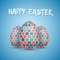 Realistic Vector Easter Egg Set. Happy Easter Painted Vector Egg