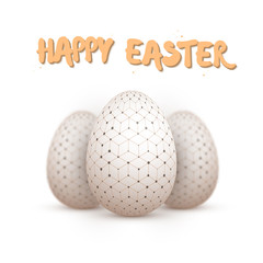 Realistic Vector Easter Egg Set. Happy Easter Painted Vector Egg