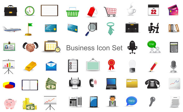 Business financial marketing activity and office stationary tool icon collection set for website, create by vector 
