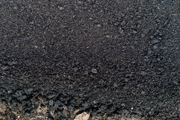 Hot fresh asphalt
