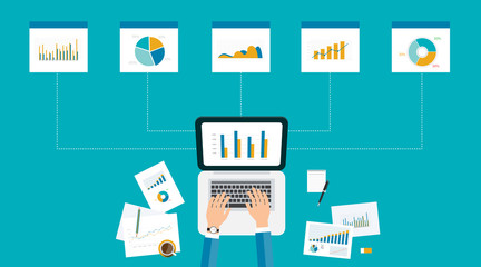 business analytic  graph report . business investment planning 