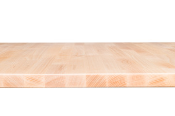 Wooden table isolated on white background