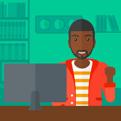 Cheerful successful man.